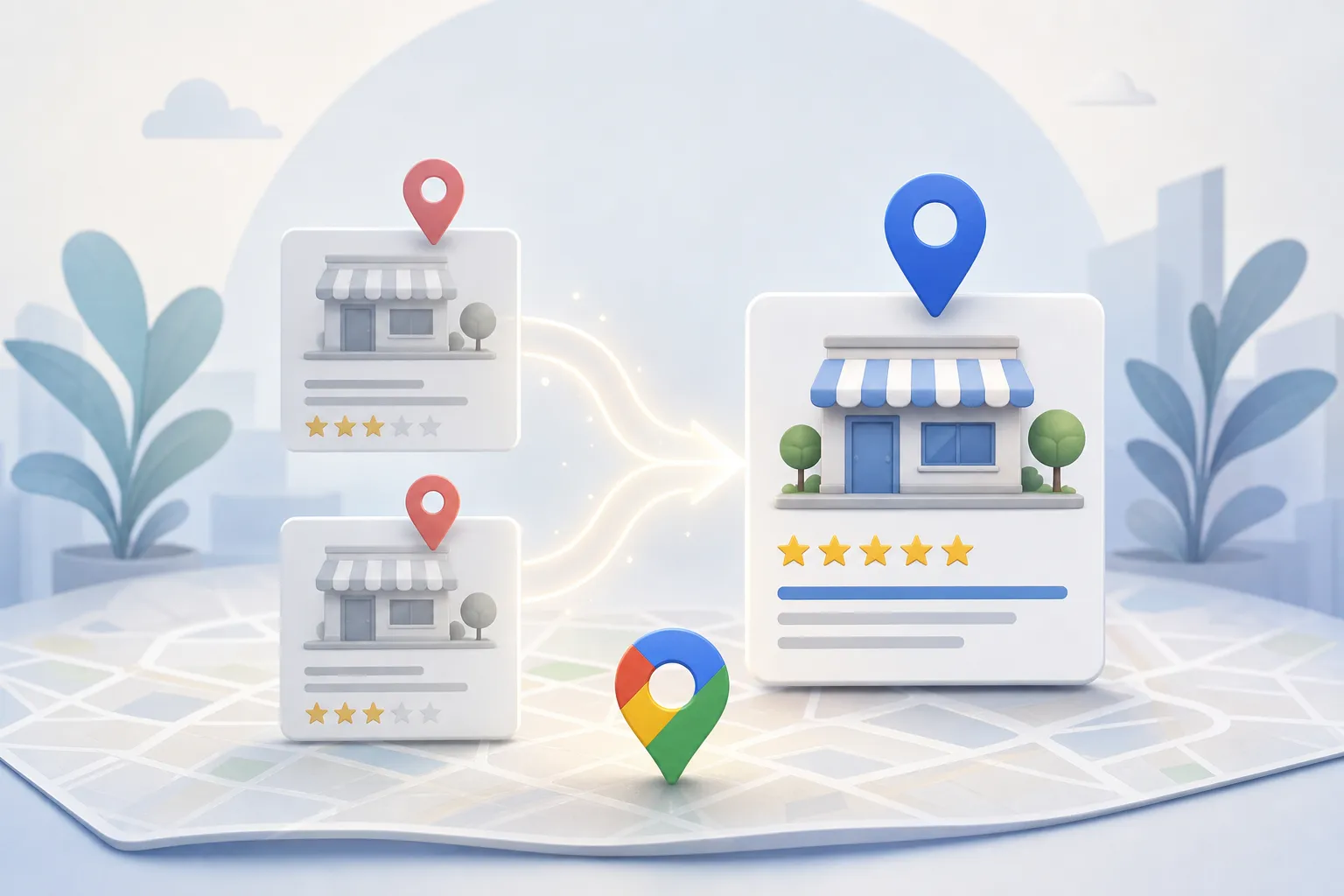 Объединить дубликаты компаний google maps