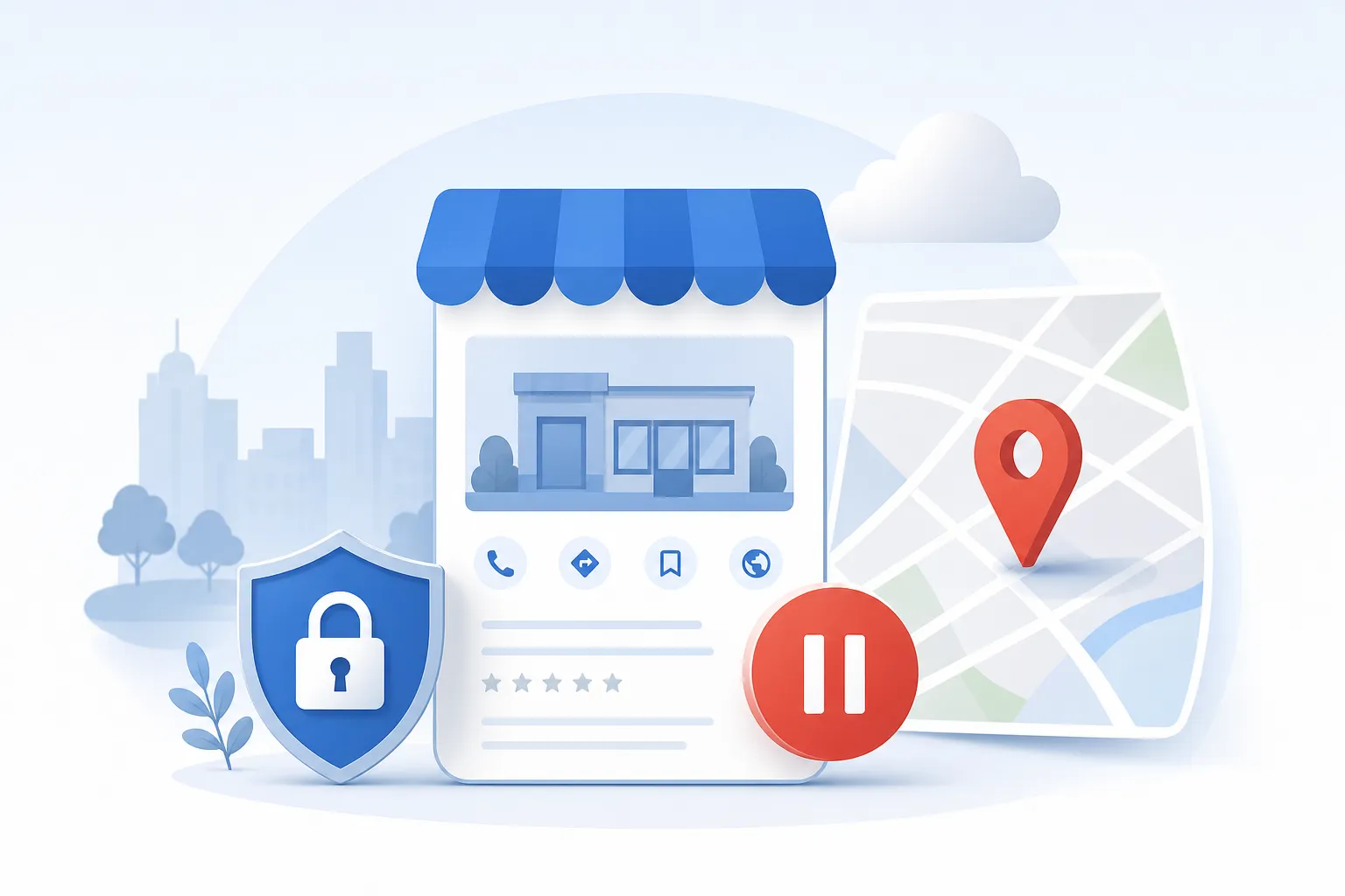 Приостановлен профиль компании google